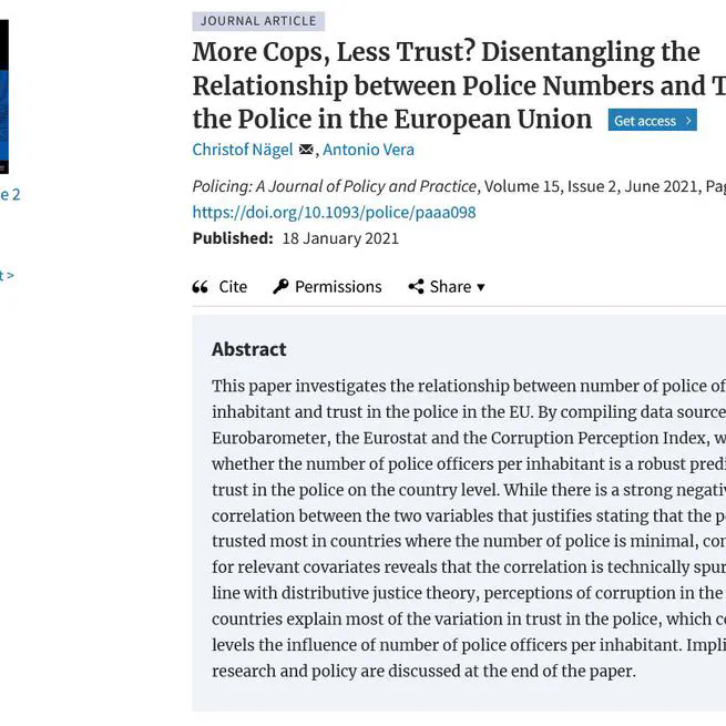 Protest policing and public perceptions of police. Evidence from a natural experiment in Germany