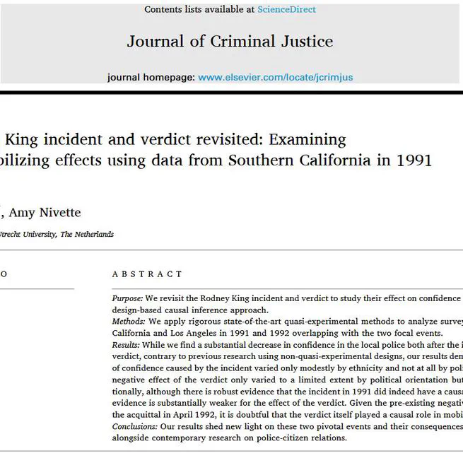 The Rodney King incident and verdict revisited: Examining opinion-mobilizing effects using data from Southern California in 1991 and 1992